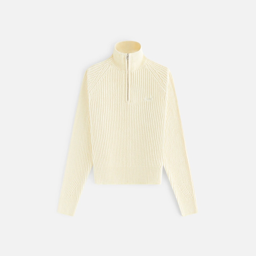 Kith Yellow Chenille Ribbed Half-Zip Sweater